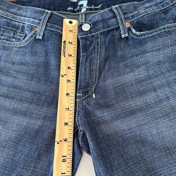 7 For All Mankind Dojo Original Trouser Flare Jean Blue Size 31x29 - Picture 8 of 11